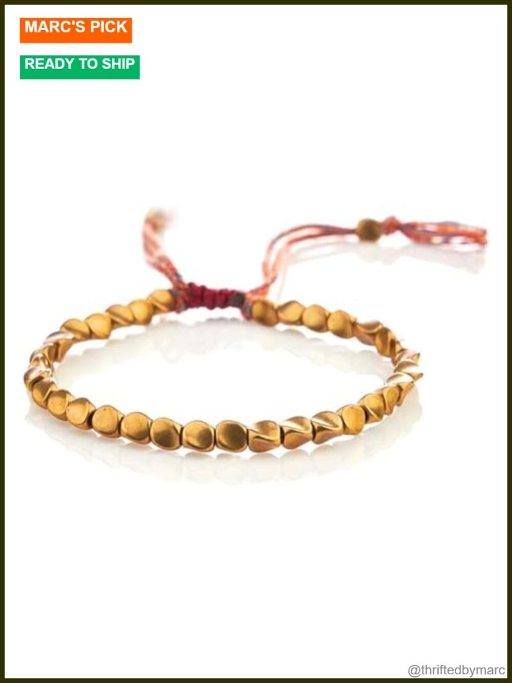 Tibetan Copper Beads Stretch Bracelet Adjustable Spiritual Healing Meditation